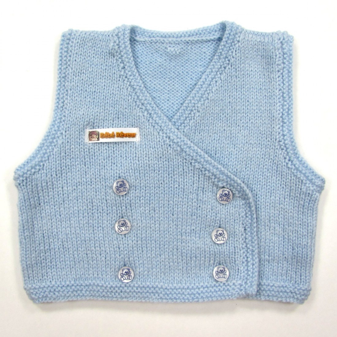 gilet bleu ciel bebe