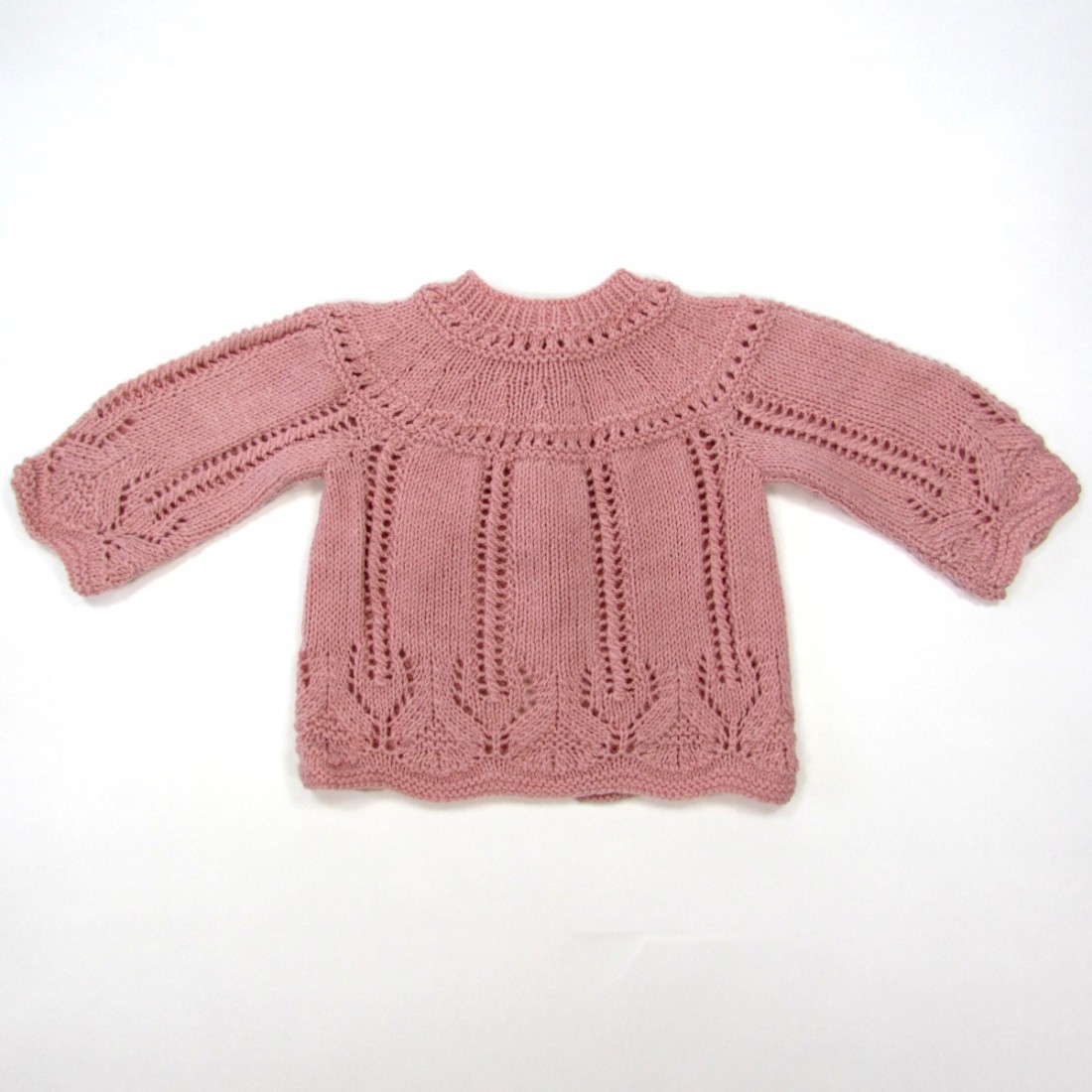 Brassière bébé fille 1 mois tricot rose ajouré