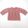 Brassière bébé fille 1 mois tricot rose ajouré