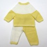 Trousseau layette blanc et jaune bébé garçon 1 mois AU TRICOT AVEC TORSADES