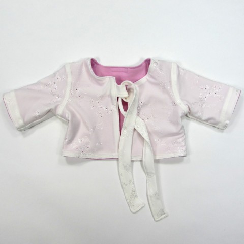 Cardigan jersey doublé blanc et rose1 mois bébé fille