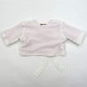 Cardigan bébé fille automne dessus maille rebrodée dessous interlock rose