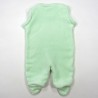 Combinaison vue de dos pour bébé fille ou bébé garçon en peluche vert pâle