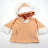 Veste bébé fille avec capuche à large bordure en fourrure blanche synthétique T 3mois