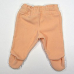 Dos du pantalon bébé en polaire de couleur pêche taille 3 mois