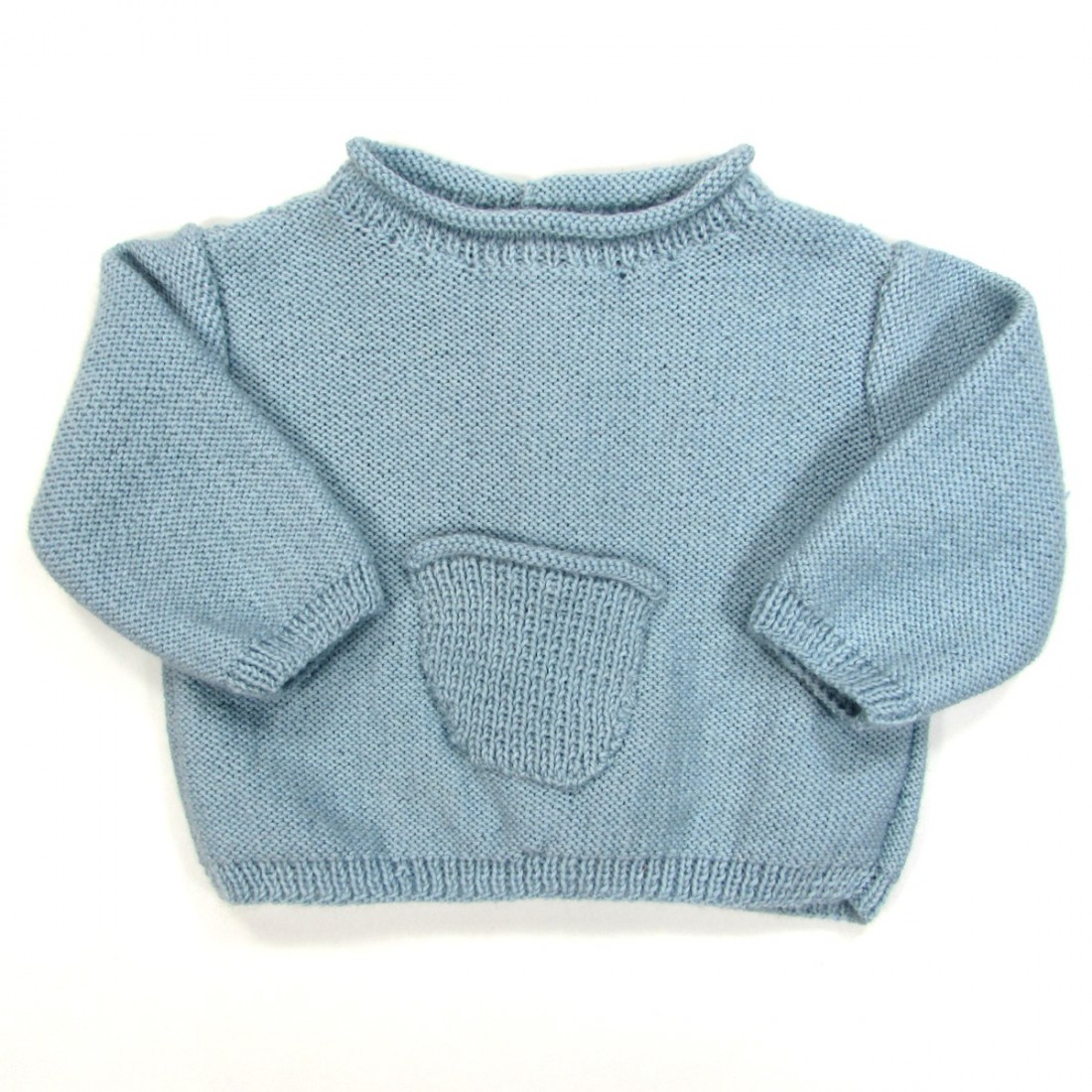 Brassière bébé garçon bleu ciel en tricot anti froid hiver