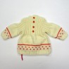 Tunique bébé fille tricot ivoire frise de semis jacquard potiron et boutons assortis