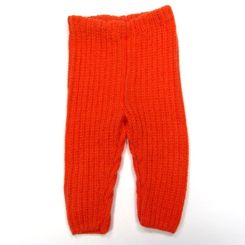 Caleçon bébé fille 6 mois en tricot couleur potiron taille élastiquée sous tunnel