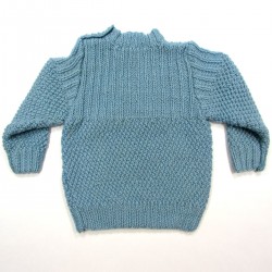 Pull vu de dos 100% pure laine boutonné sur l'épaule pour bébé garçon 2 ans