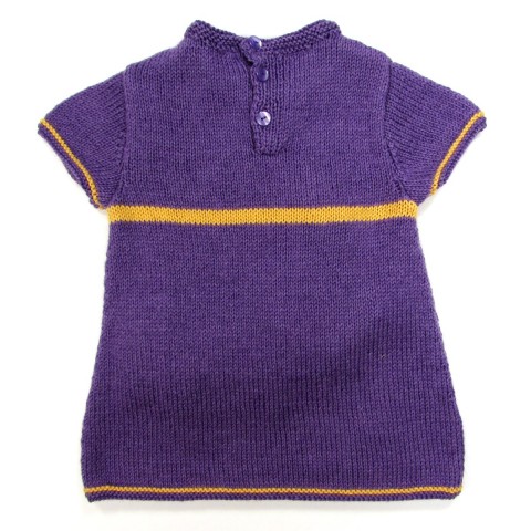 tunique dos fermeture par 3 boutons violet assortis bébé fille 24 mois