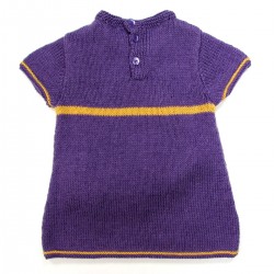 tunique dos fermeture par 3 boutons violet assortis bébé fille 24 mois