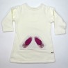 Robe pull en sweat shirt fillette 2 ans avec ballerines sur la poche