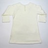 Dos de robe pull blanche fillette 2 ans goutte d'eau fermée par bouton coeur blanc