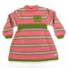 Robe pull en laine rose rayée pour fille 2 ans en hiver