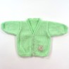 Gilet vert pastel en laine pour bébé garçon naissance