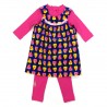 Robe velours tee shirt et legging rose fuchsia bébé fille 24 mois