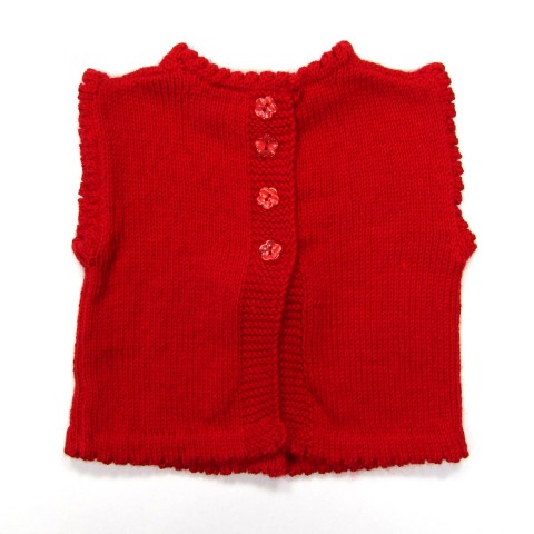 Débardeur dos bébé fille rouge en tricot
