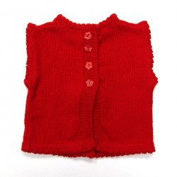 Débardeur dos bébé fille rouge en tricot