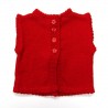 Débardeur dos bébé fille rouge en tricot