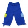 Pantalon de treillis tricot bleu poches contrasté pour bébé garçon