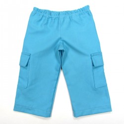 Pantalon bébé imitation daim bleu turquoise