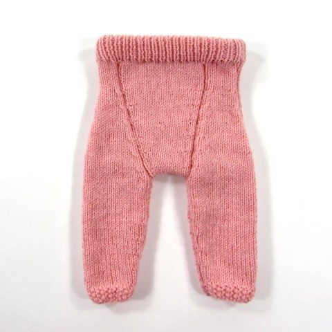 Caleçon bébé prématuré fille rose poudré en laine, devant
