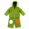 Blouson bébé à capuche et salopette en polaire vert