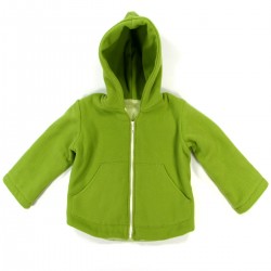 Blouson bébé à capuche polaire vert doublure flanelle