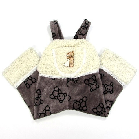 Robe hiver bébé fille 9 mois en peluche chocolat oursons et teddy