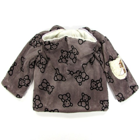 Robe hiver bébé fille 9 mois en peluche chocolat oursons et teddy