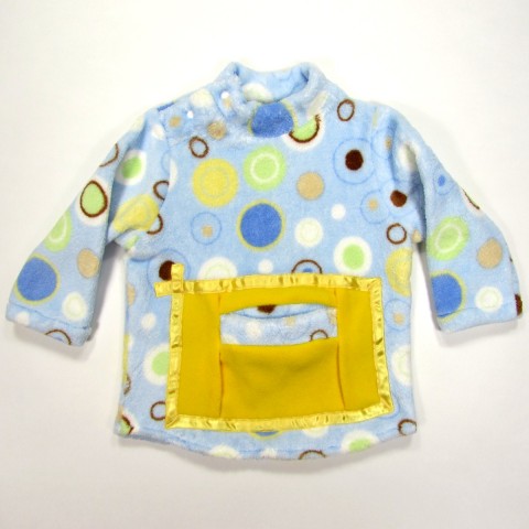 Sweatshirt bébé peluche imprimée cercles sur fond bleu ciel