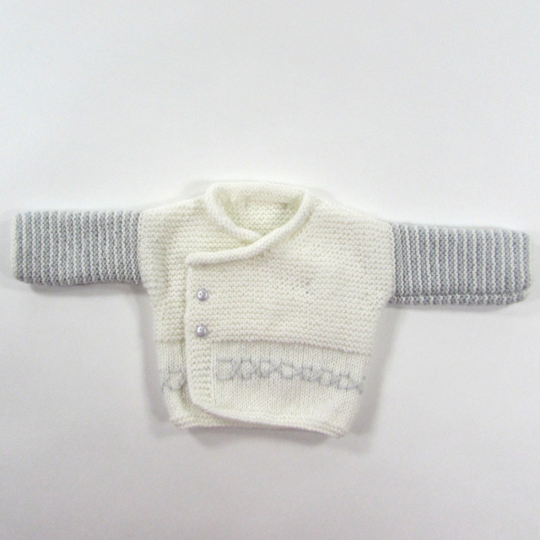 Brassière bébé naissance garçon en maille acrylique bleu layette