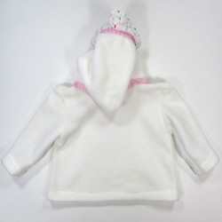 Pull blanc laine polaire bébé fille 18 mois avec capuche