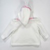 Pull blanc laine polaire bébé fille 18 mois avec capuche