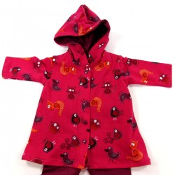 Robe avec capuche bébé fille 9 mois jersey imprimé renard