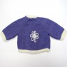 Fleur blanche au dos cardigan tricot fille bebe reveur handmade