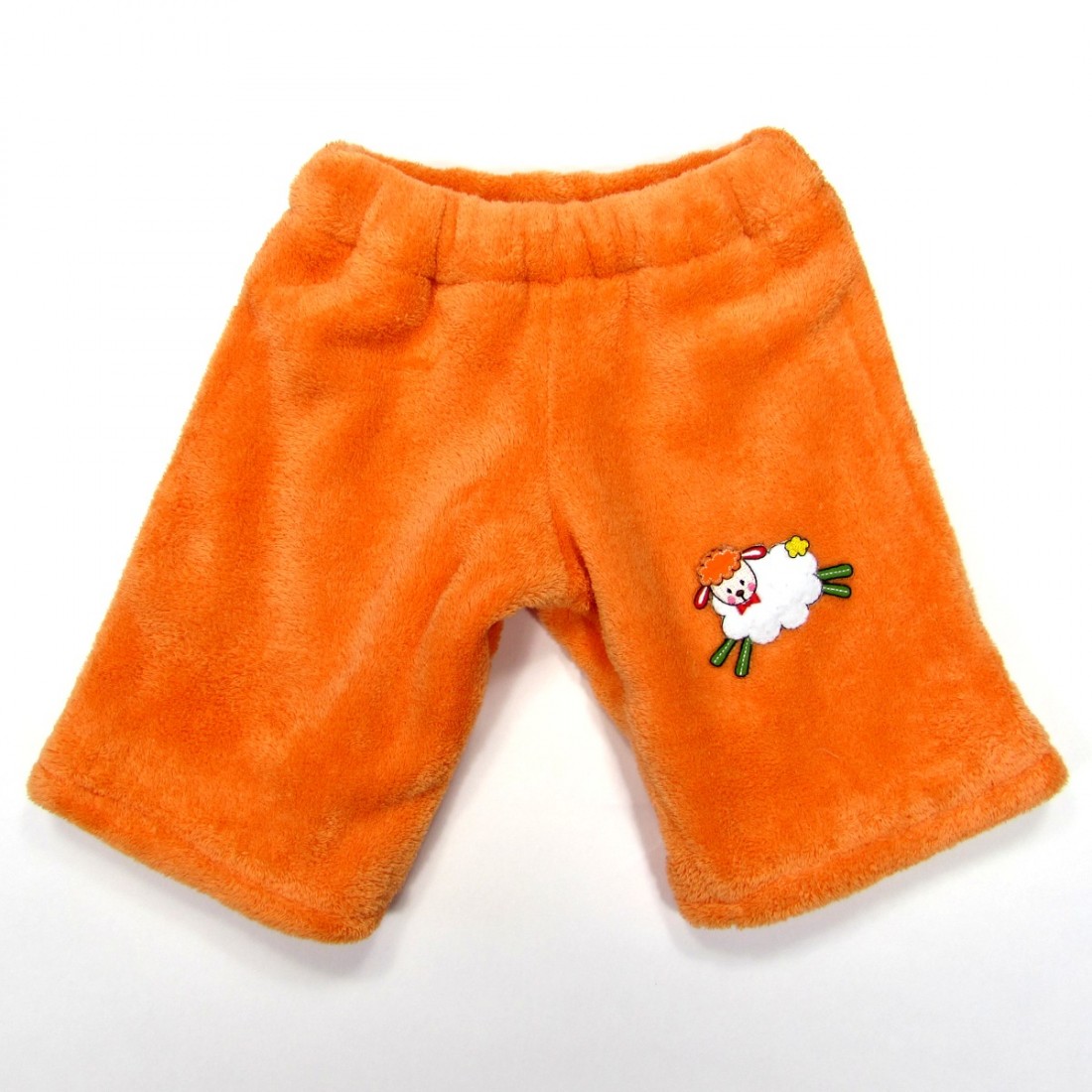 Pantalon hiver bébé fille en peluche orange doublé coton avec mouton farceur