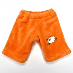 Pantalon hiver bébé fille en peluche orange doublé coton avec mouton farceur