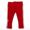 Legging rouge rubis bébé fille 6 mois avec croquet blanc de chaque côté des jambes