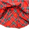 Vue envers du bas de la robe bébé fille 6 mois en écossais rouge avec ses belles finitions authentiques