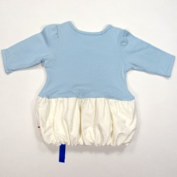 Dos de robe de fête pour bébé fille 3 mois bleu ciel et blanc