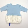 Dos de robe de fête pour bébé fille 3 mois bleu ciel et blanc