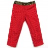 Doublure coton rouge vermillon à pois blanc pantalon bébé fille LYDIA