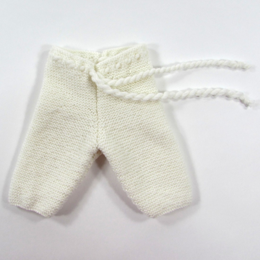 Pantalon en tricot blanc pour bébé prématuré fille ou garçon