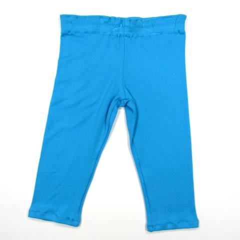 Legging bébé fille 2 ans en jersey coton bleu turquoise