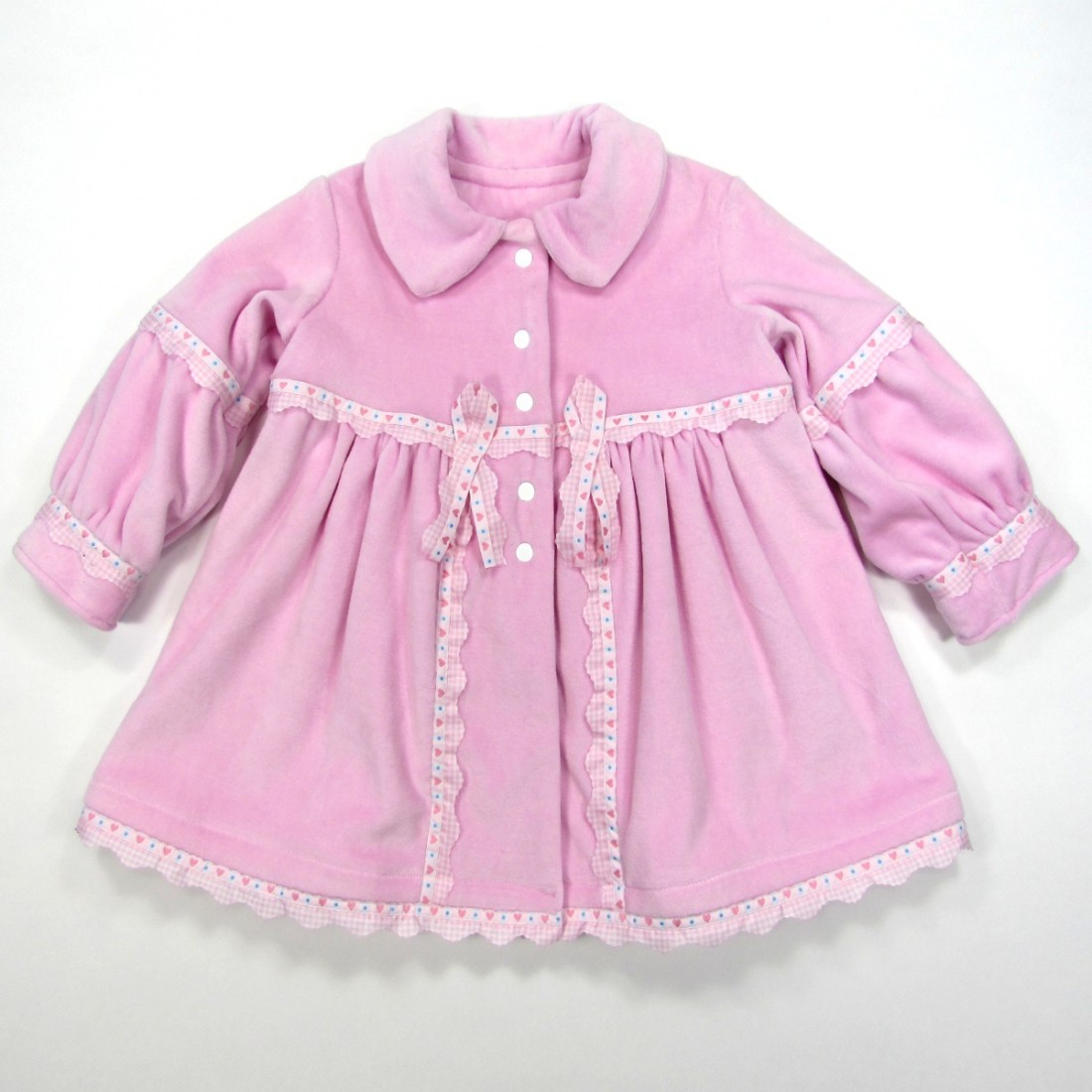 Manteau chic bébé fille 9 mois velours rose bebe reveur handmade
