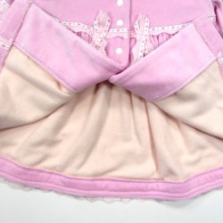 Doublure du manteau bébé fille en flanelle rose poudré bien chaude