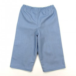 Pantalon de dos, en toile bleu ciel pour bébé garçon au printemps