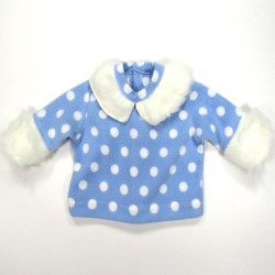 Sweat-shirt polaire bleu ciel et blanc hiver bébé garçon