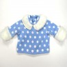 Sweat-shirt polaire bleu ciel et blanc hiver bébé garçon